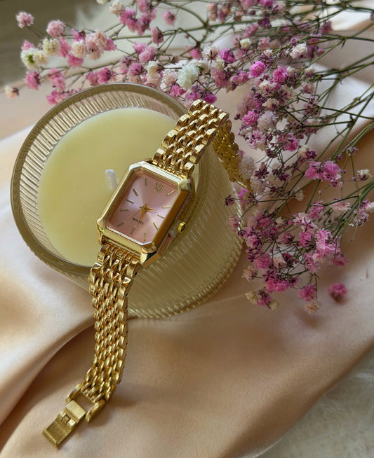 Reloj Dorado y Rosa Bellmona Petal®