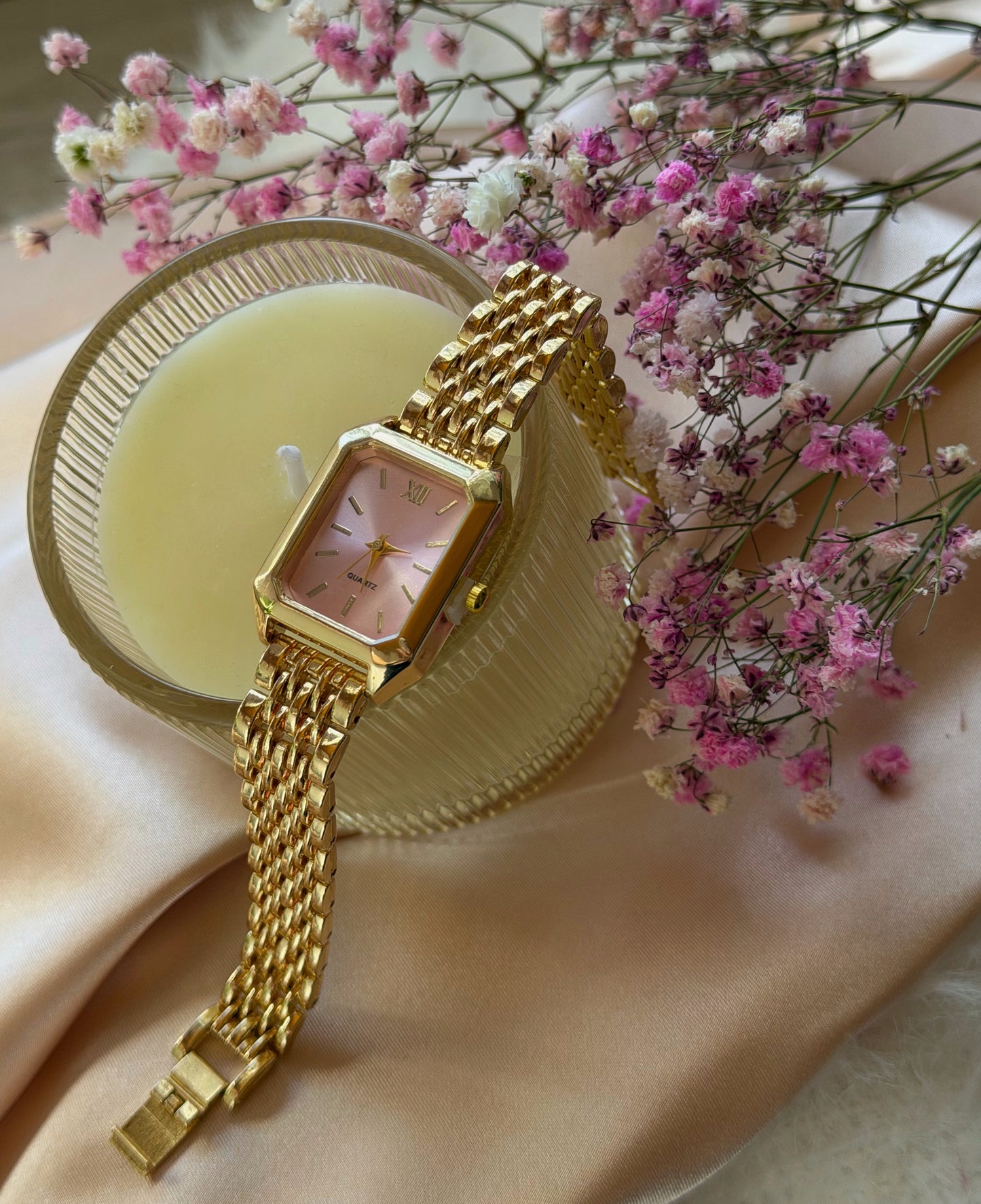 Reloj Dorado y Rosa Bellmona Petal