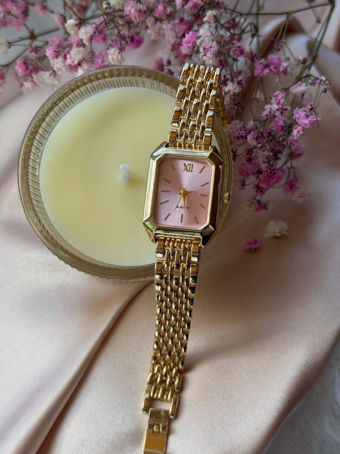 Reloj Dorado y Rosa Bellmona Petal